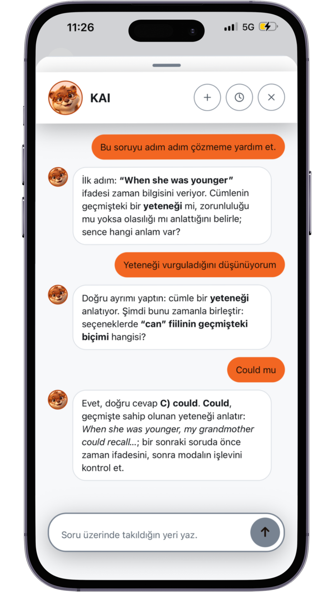 KAI kişisel öğretmen ekranı